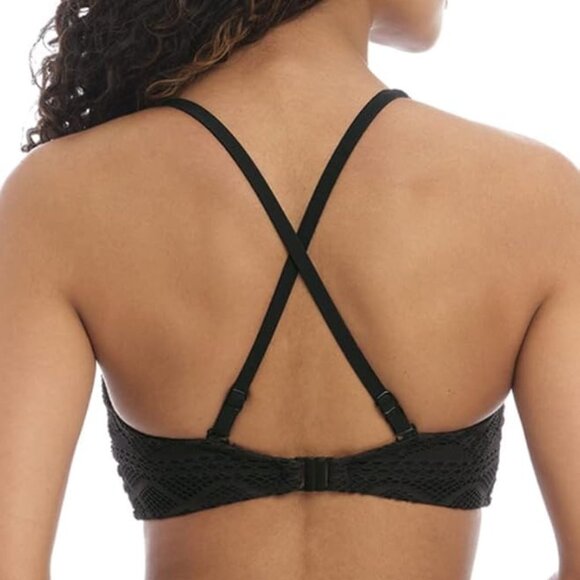Freya Sundance Bralette Convertible Strap Full Coverage Bikini Top Black 36FF - Picture 2 of 12